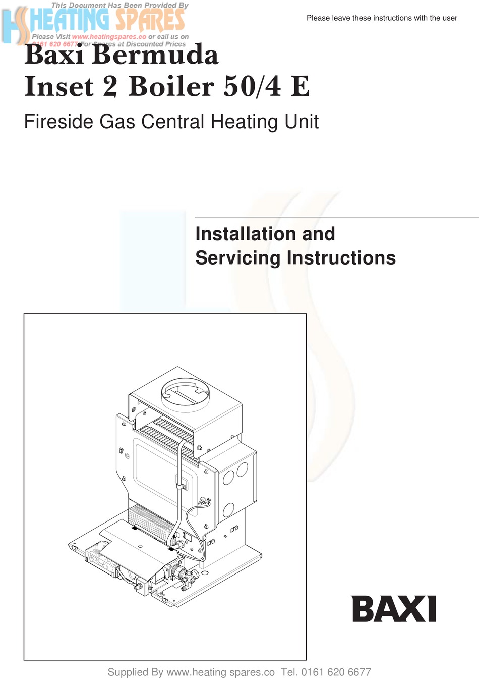 BAXI BERMUDA INSET 2 BOILER 50/4 E MANUAL Pdf Download ManualsLib