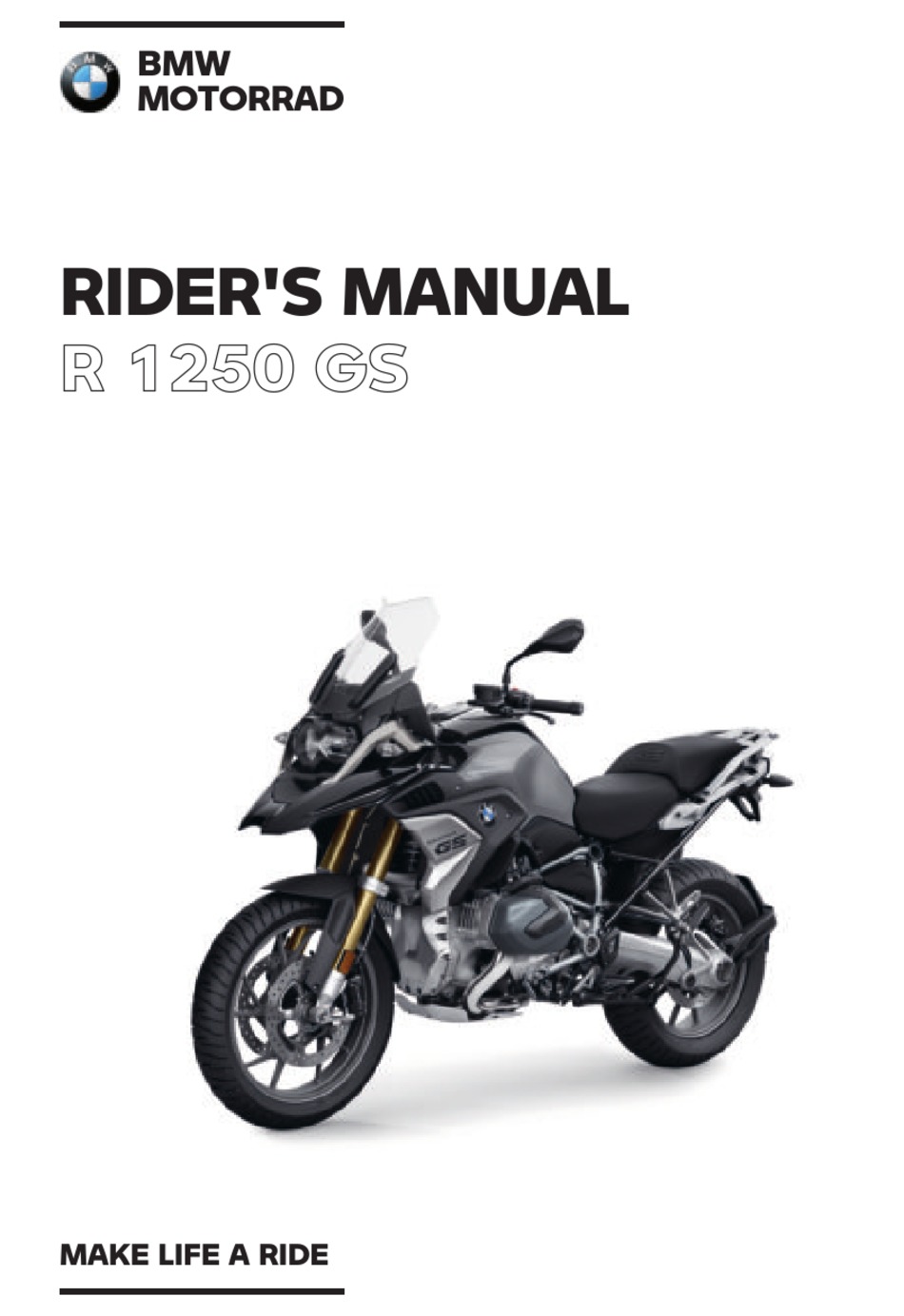 BMW MOTORRAD R 1250 GS 2002 RIDER'S MANUAL Pdf Download | ManualsLib