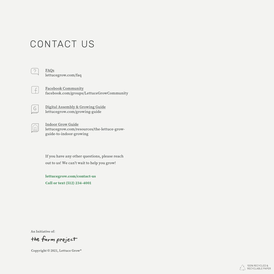 LETTUCE GROW FARMSTAND SETUP MANUAL Pdf Download ManualsLib