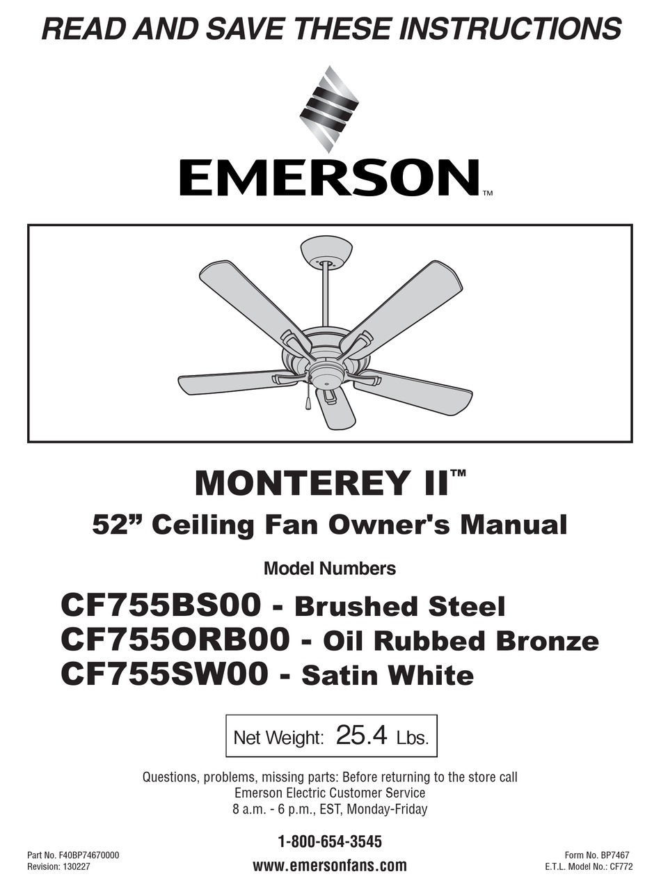 EMERSON MONTEREY II OWNER S MANUAL Pdf Download ManualsLib