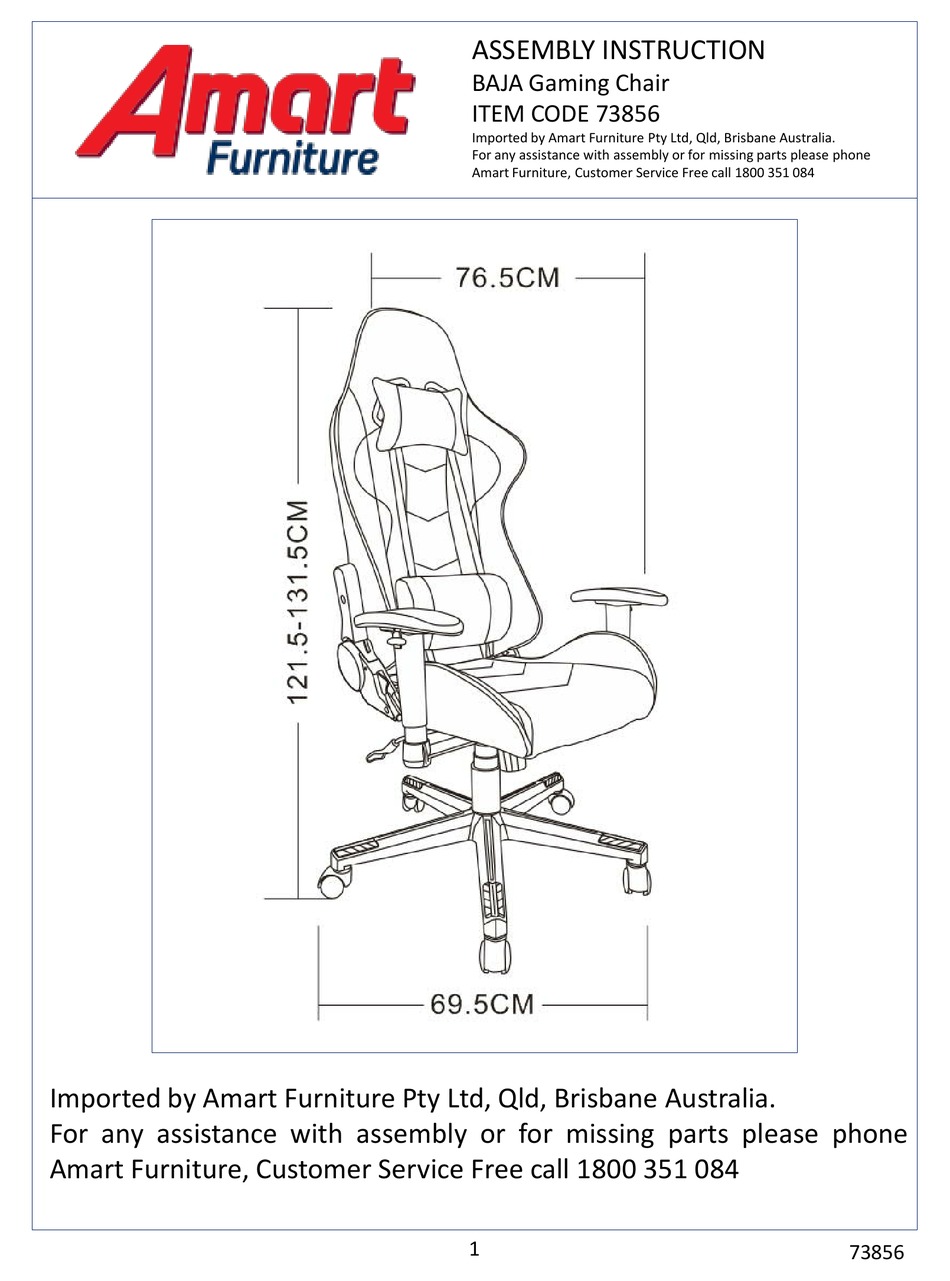 AMART FURNITURE BAJA 73856 ASSEMBLY INSTRUCTION MANUAL Pdf Download