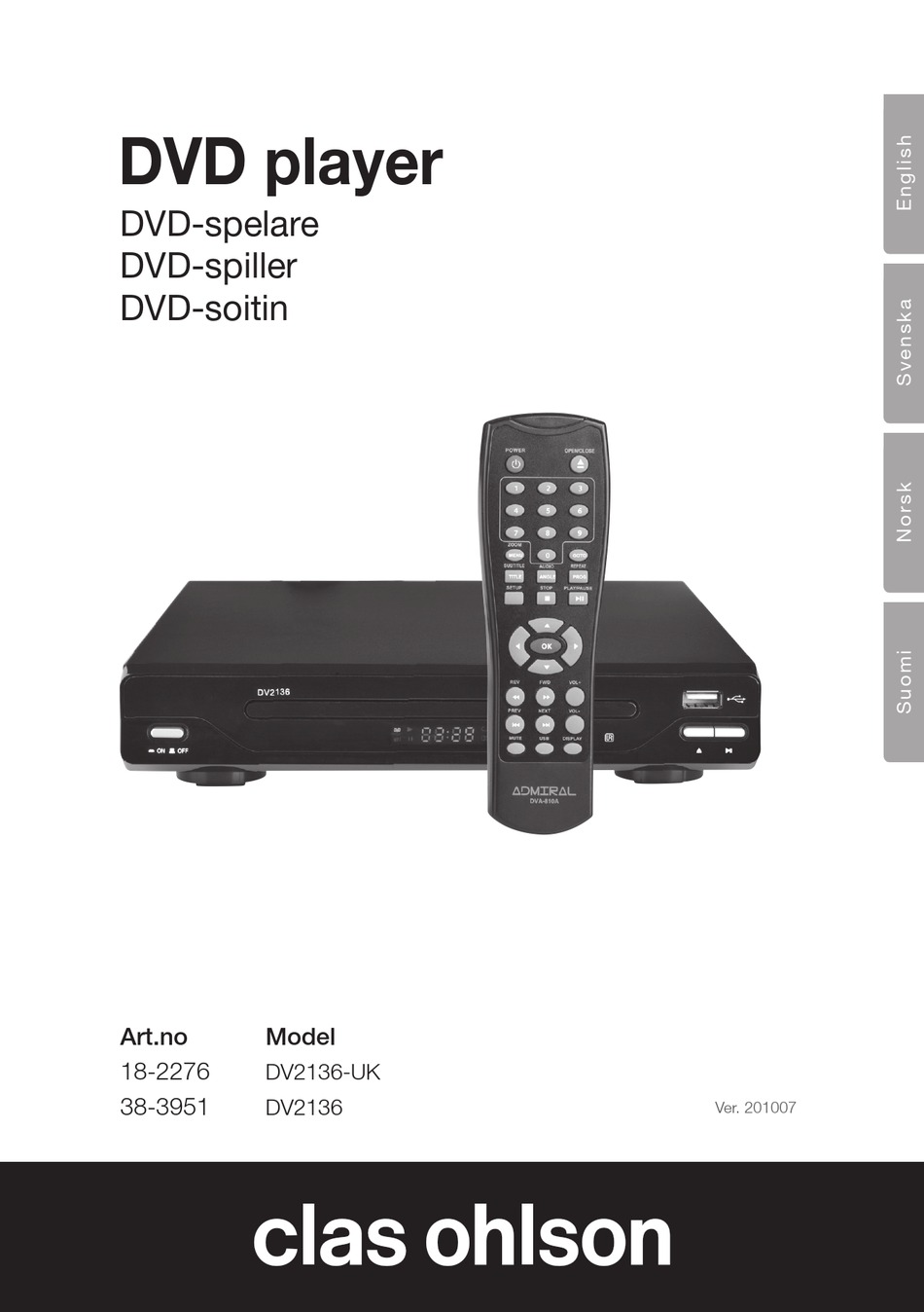 CLAS OHLSON DV2136UK INSTRUCTION MANUAL Pdf Download ManualsLib