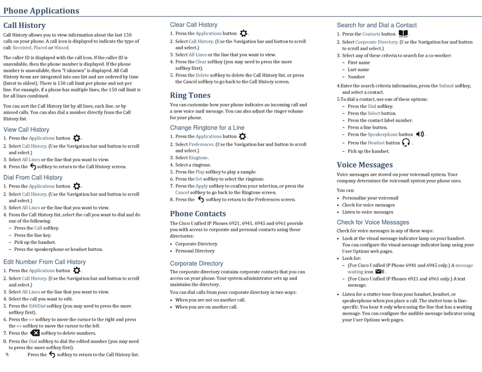 CISCO 6921 QUICK REFERENCE MANUAL Pdf Download | ManualsLib