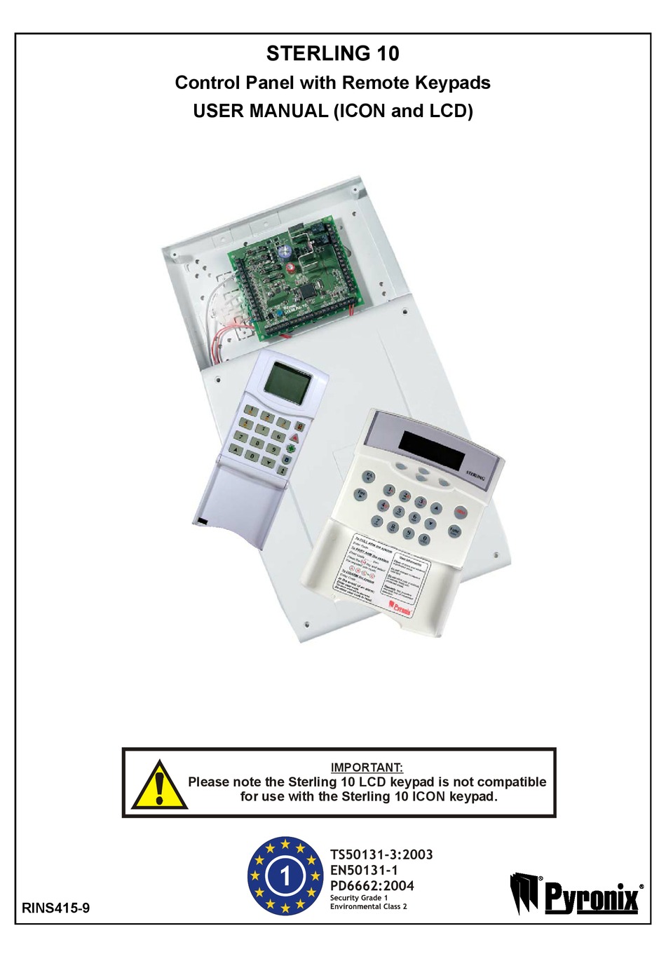 PYRONIX STERLING 10 USER MANUAL Pdf Download ManualsLib