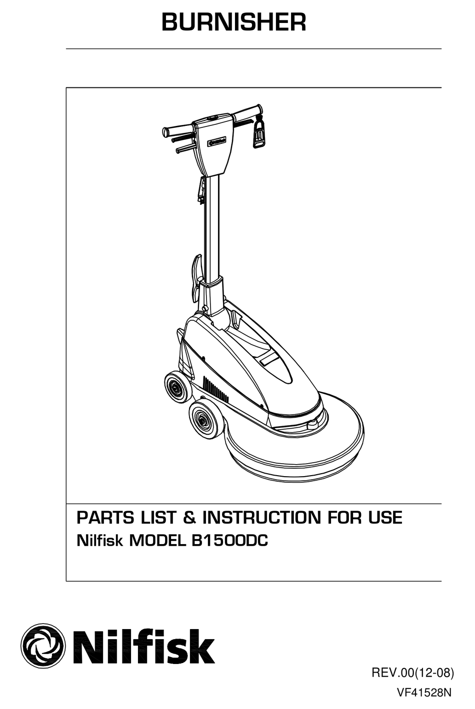NILFISKADVANCE B1500DC INSTRUCTIONS FOR USE MANUAL Pdf Download
