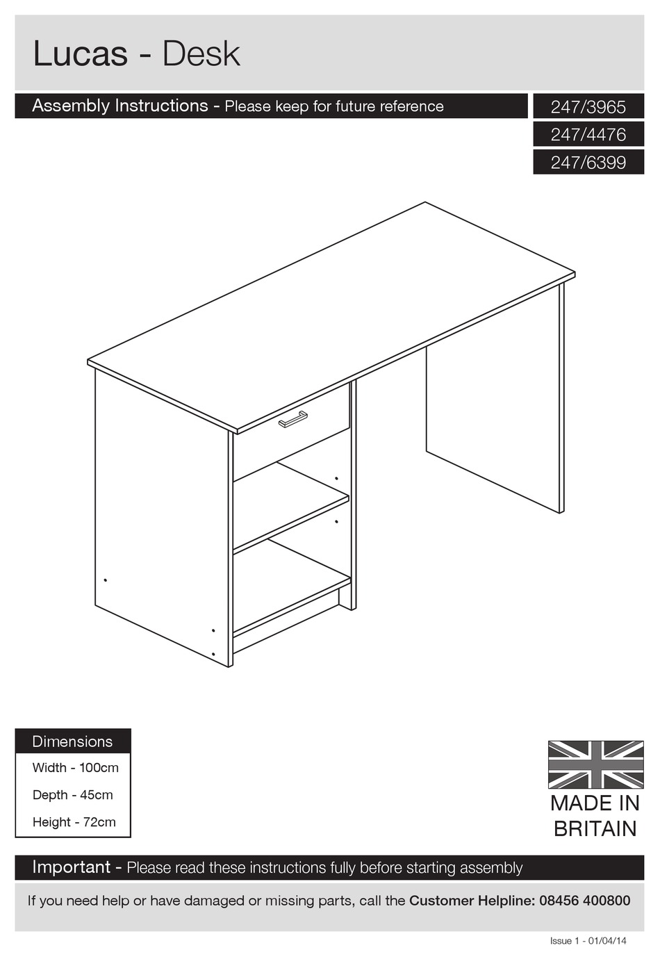 ARGOS LUCAS 247/3965 ASSEMBLY INSTRUCTIONS MANUAL Pdf Download ManualsLib