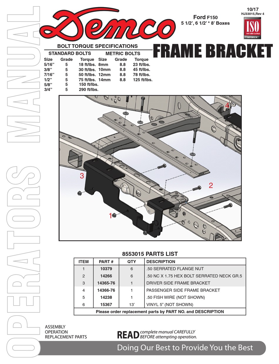 DEMCO 8553015 OPERATOR'S MANUAL Pdf Download ManualsLib