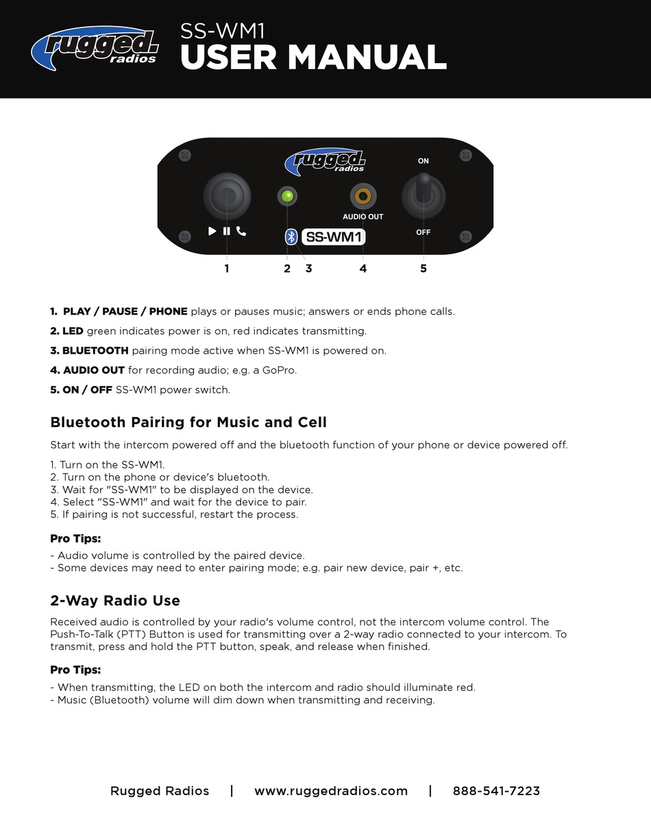RUGGED RADIOS SSWM1 USER MANUAL Pdf Download ManualsLib