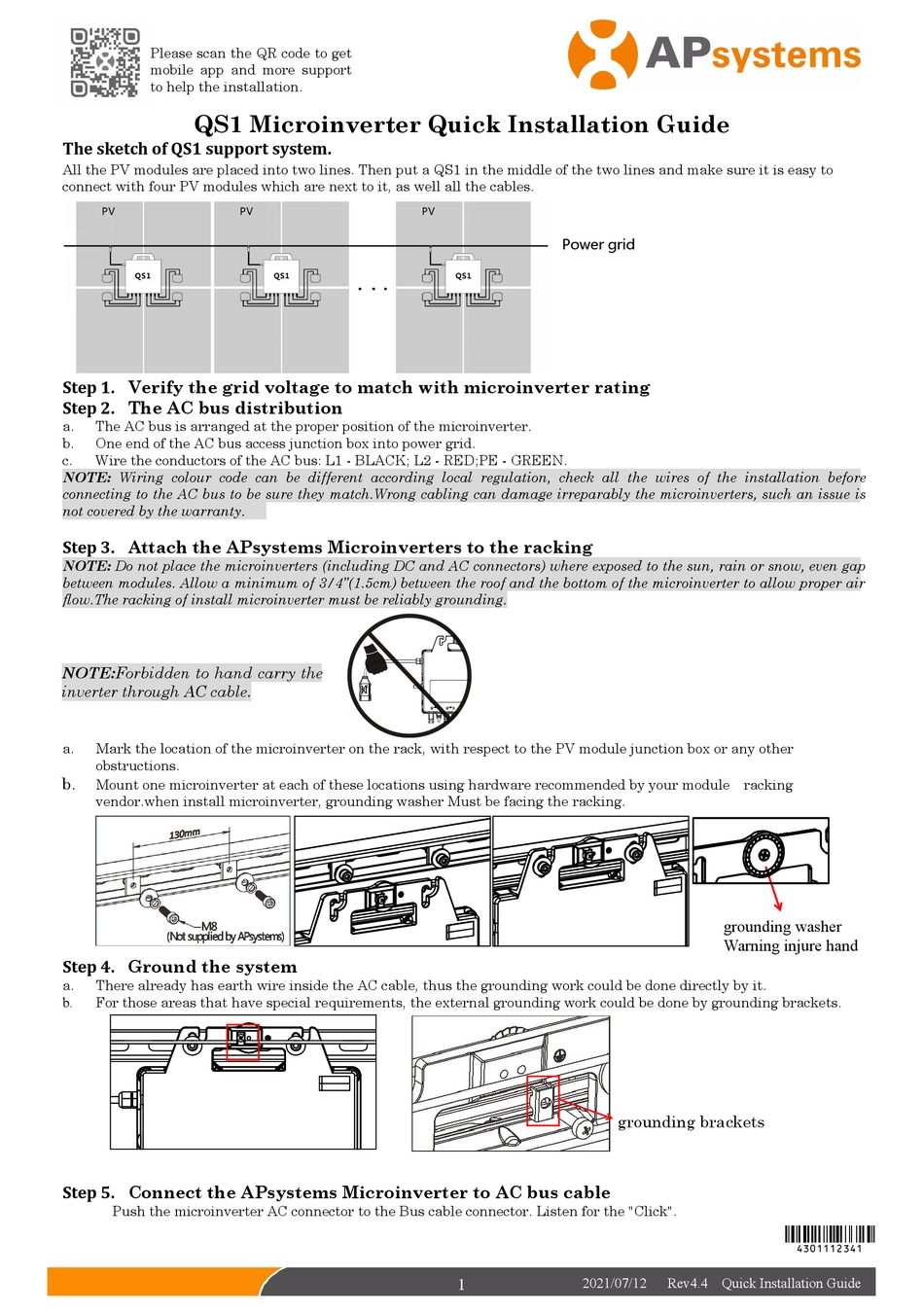APSYSTEMS QS1 QUICK INSTALLATION MANUAL Pdf Download ManualsLib