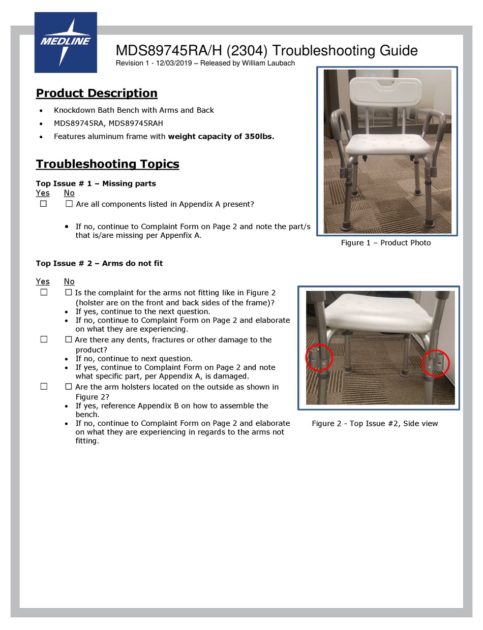 MEDLINE MDS89745RA TROUBLESHOOTING MANUAL Pdf Download ManualsLib
