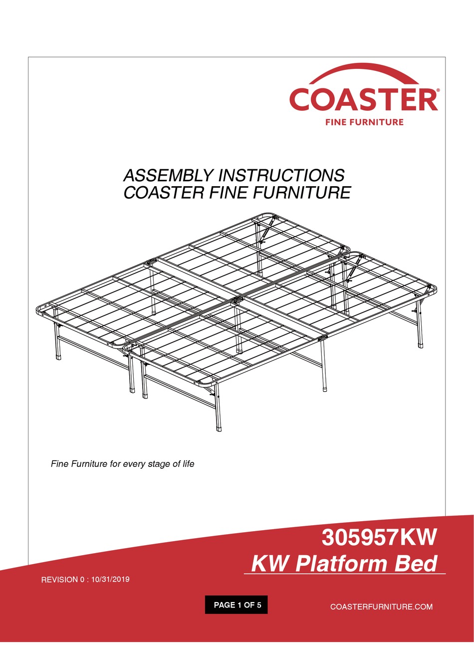 COASTER 305957KW ASSEMBLY INSTRUCTIONS Pdf Download ManualsLib