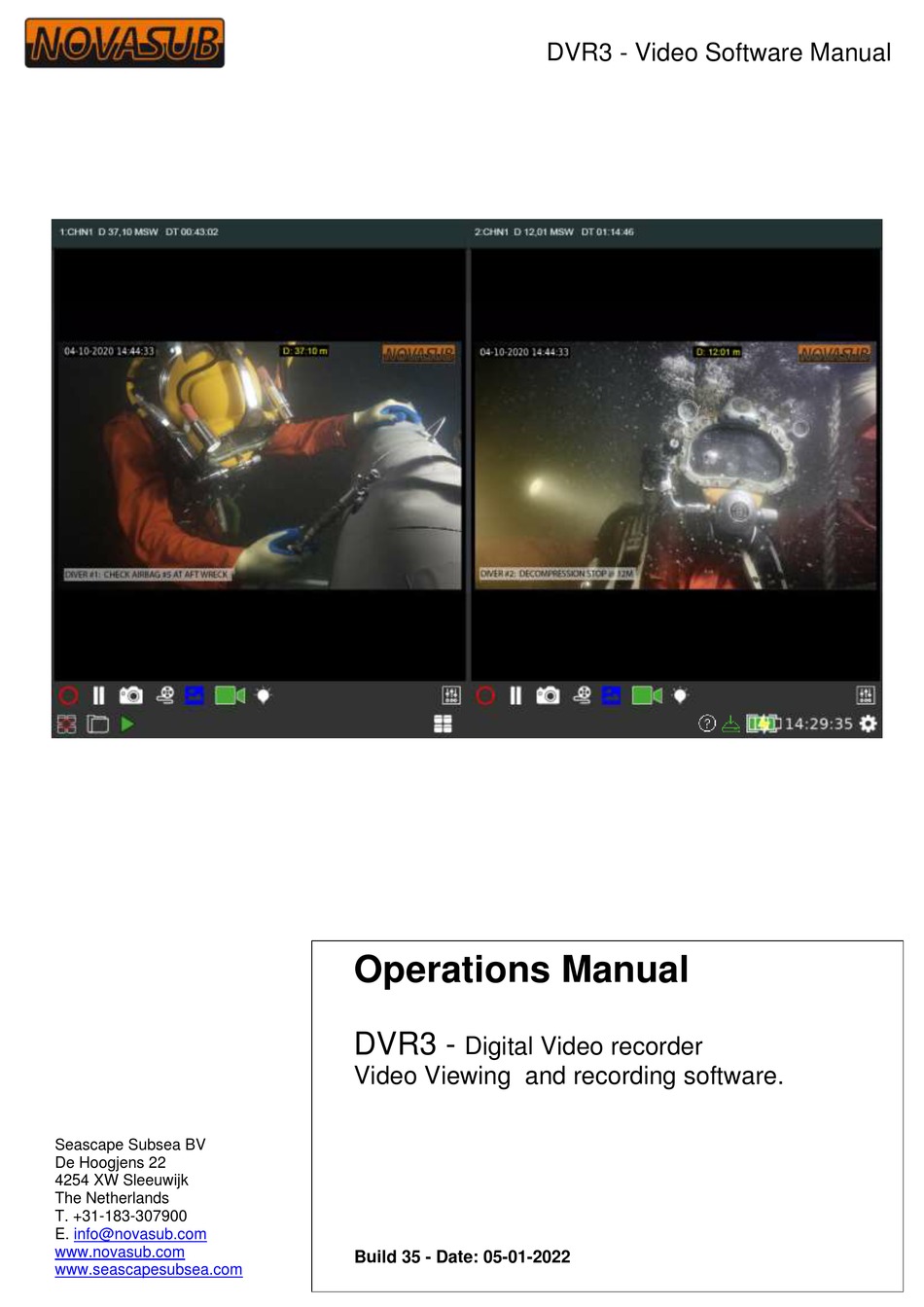 NOVASUB DVR3 OPERATION MANUAL Pdf Download ManualsLib