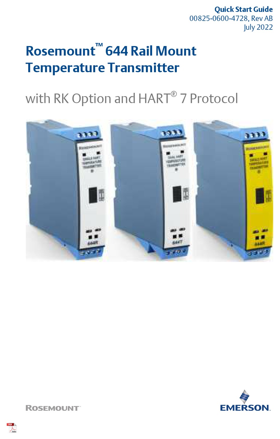 EMERSON ROSEMOUNT 644 QUICK START MANUAL Pdf Download ManualsLib