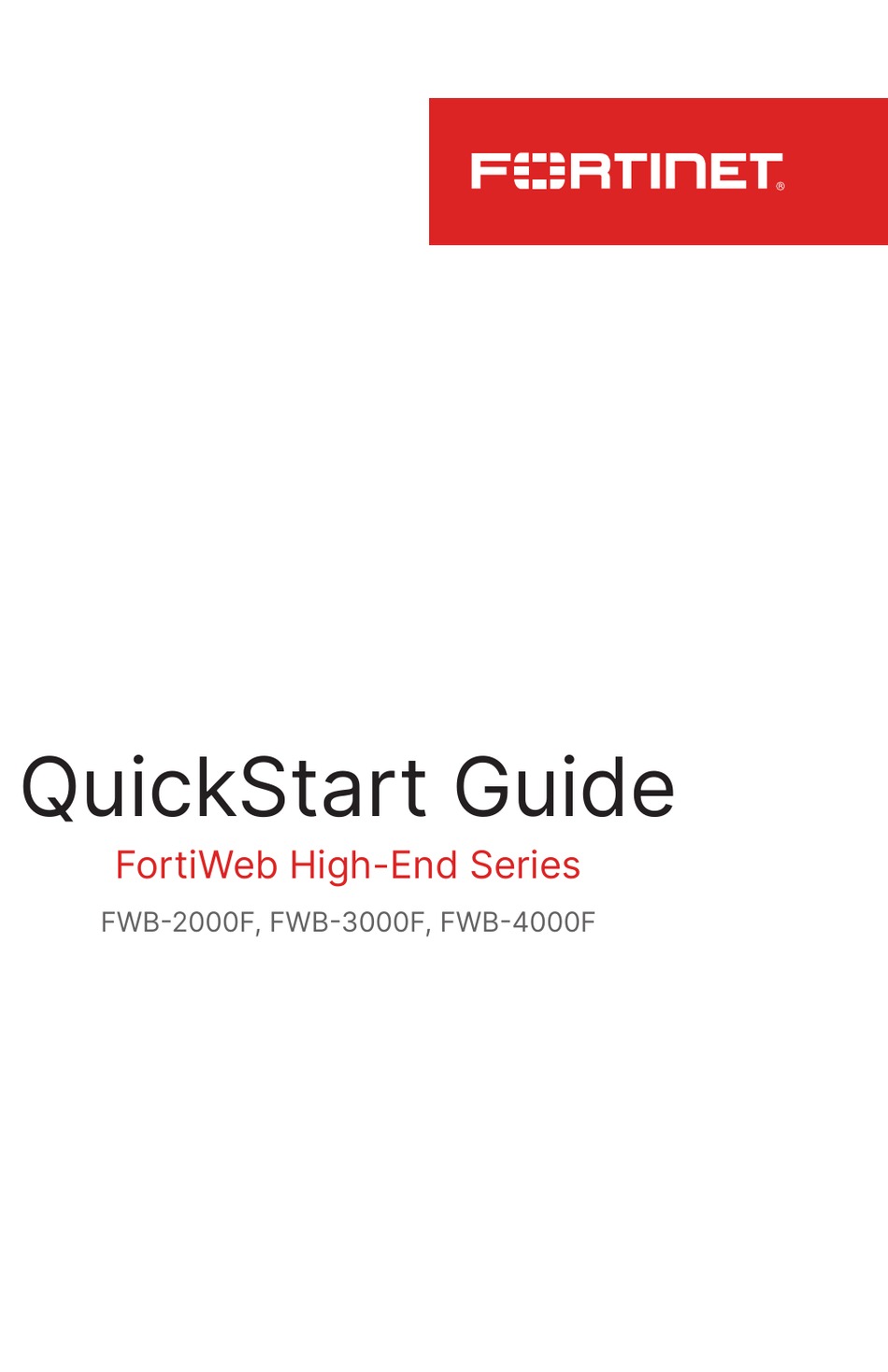 FORTINET FORTIWEB HIGH-END SERIES QUICK START MANUAL Pdf Download ...