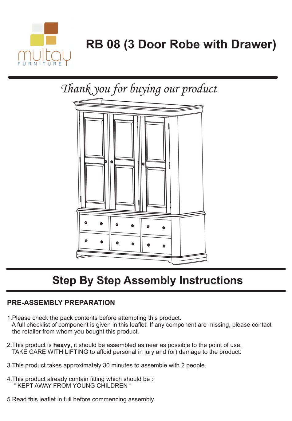 MULTAY RB 08 STEP BY STEP ASSEMBLY INSTRUCTIONS Pdf Download ManualsLib