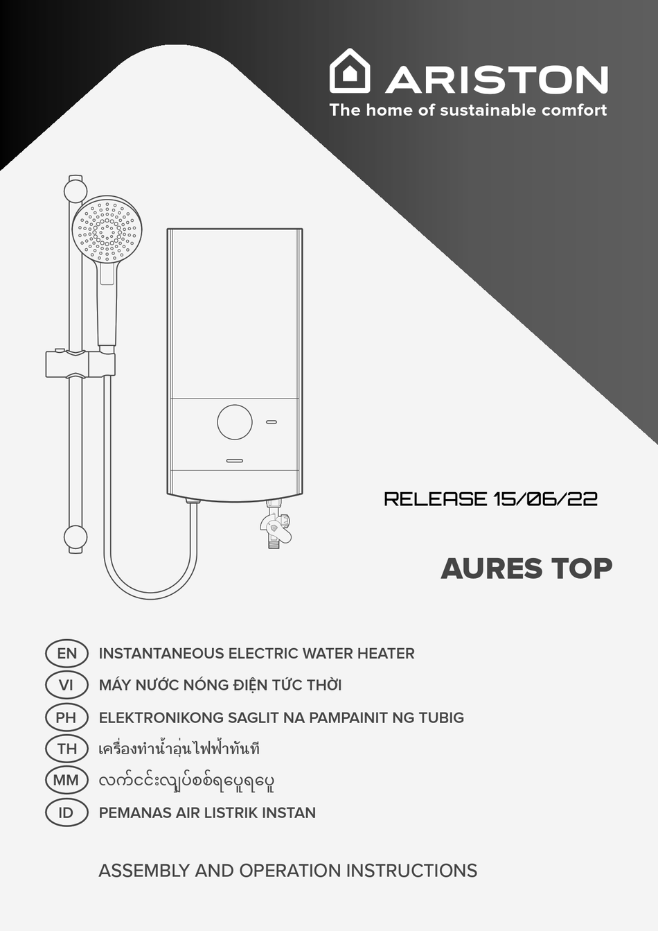 ARISTON AURES TOP 4.5P ASSEMBLY AND OPERATION INSTRUCTIONS MANUAL Pdf ...