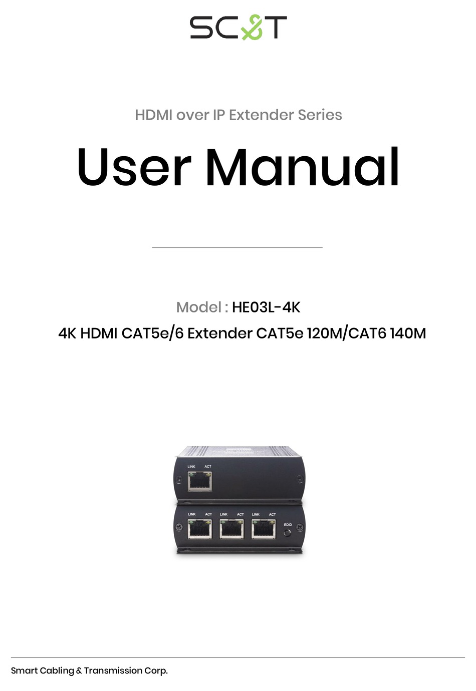 Sc t he03l 4k приемник для комплекта he03l для передачи hdmi сигналов по витой паре