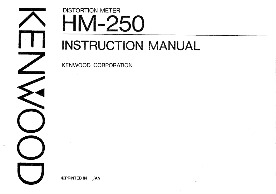 KENWOOD HM250 INSTRUCTION MANUAL Pdf Download ManualsLib