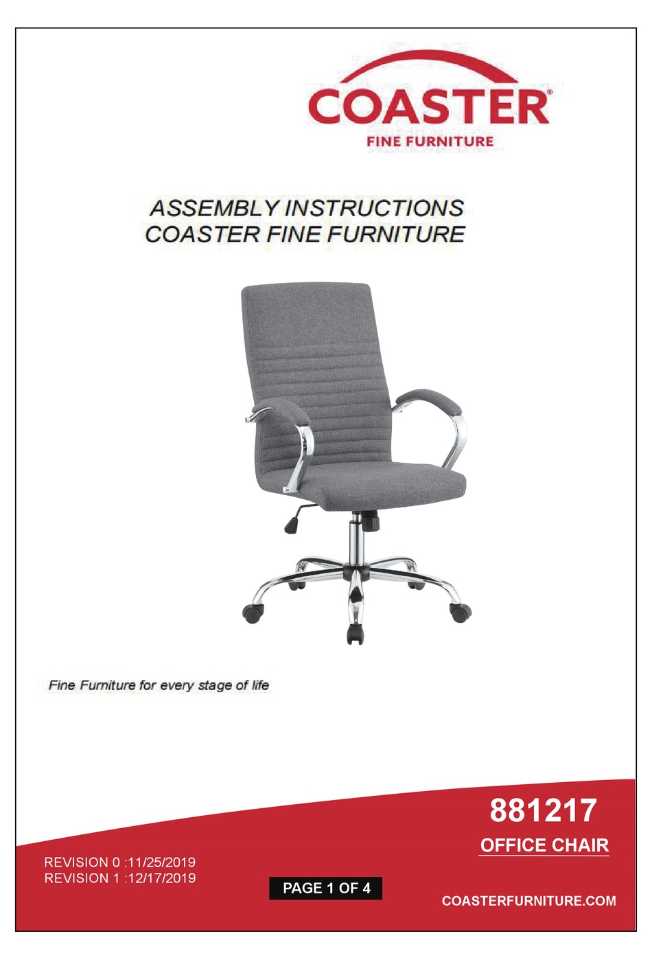 COASTER 881217 ASSEMBLY INSTRUCTIONS Pdf Download ManualsLib