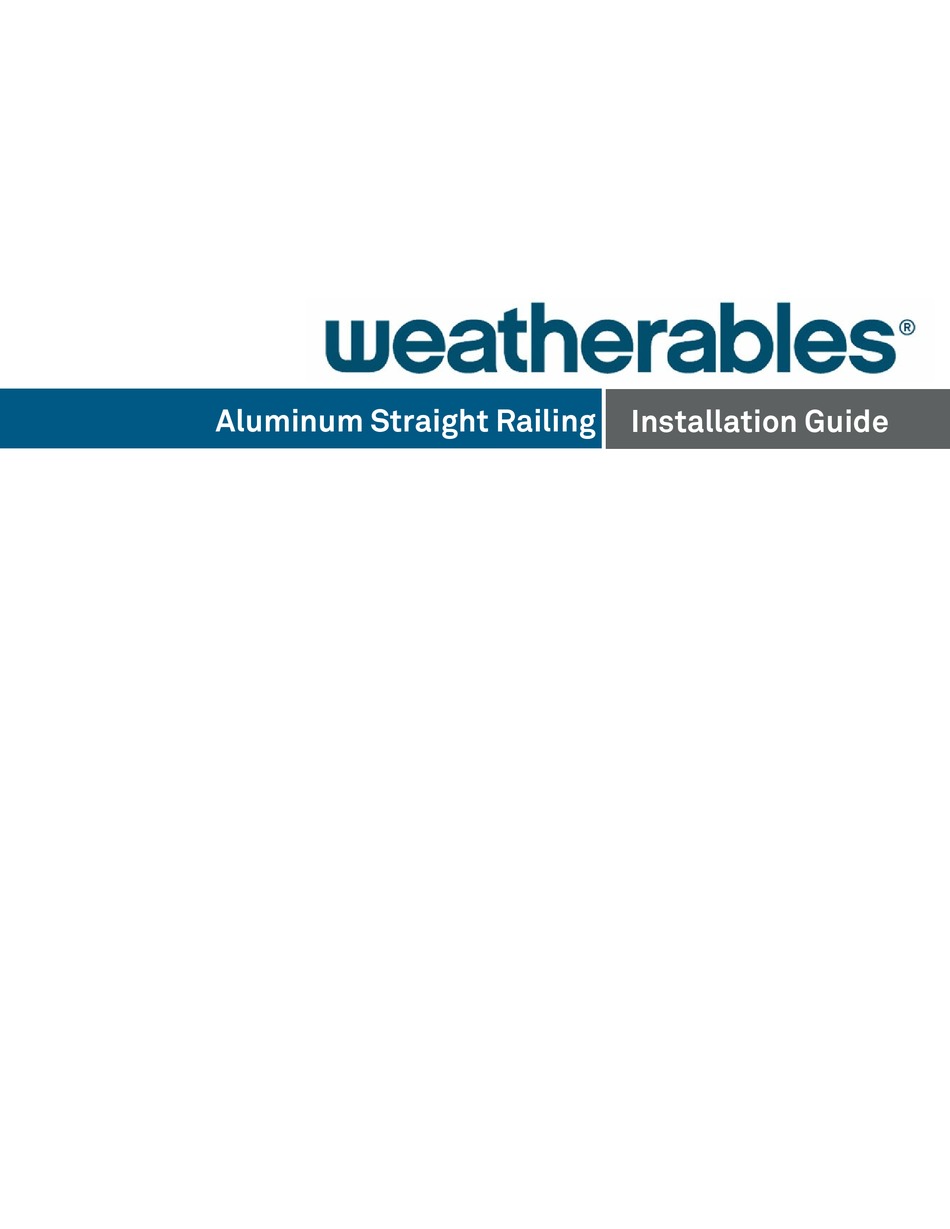 WEATHERABLES STANFORD INSTALLATION MANUAL Pdf Download ManualsLib