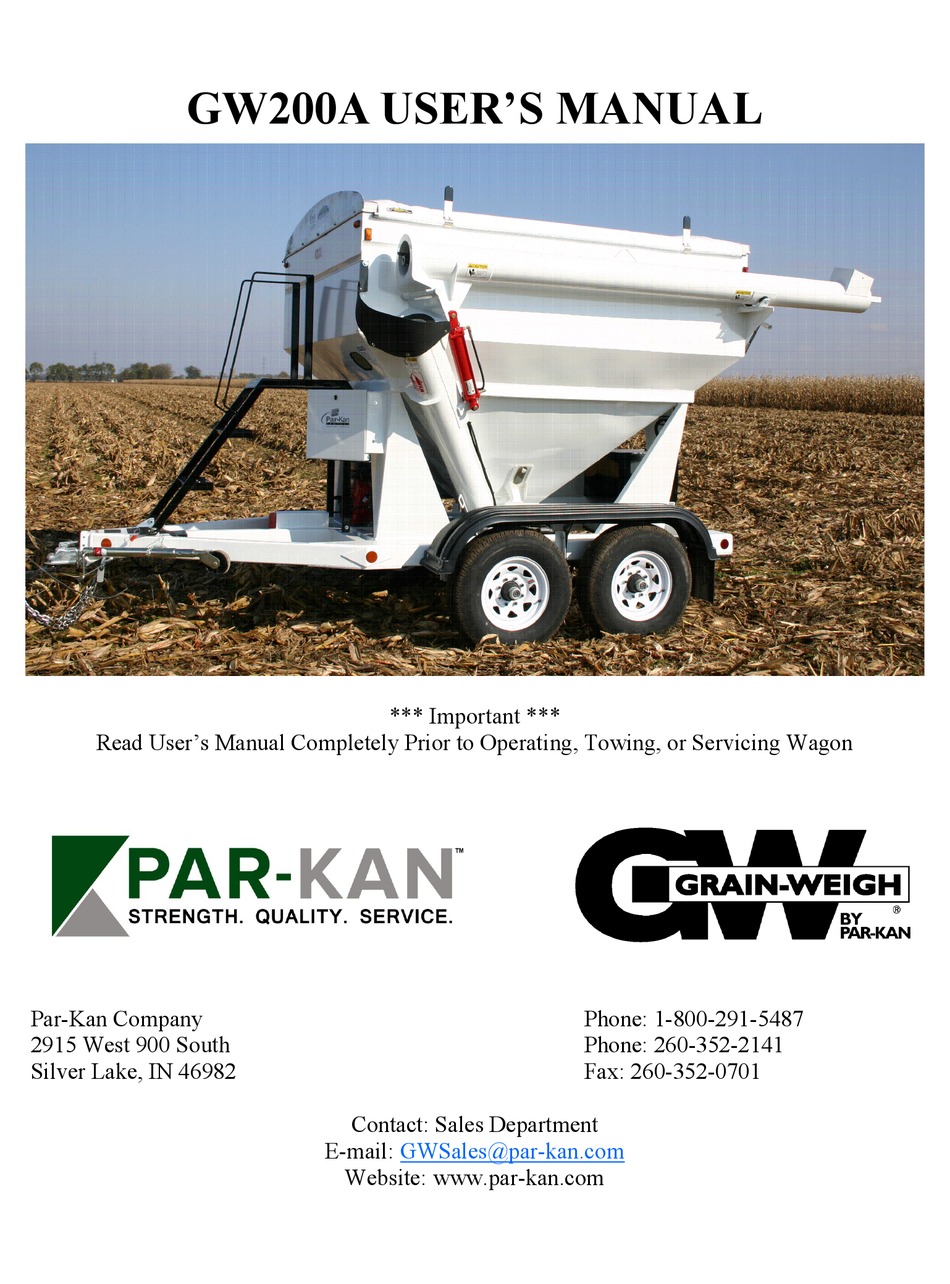 PARKAN GRAINWEIGH GW200A USER MANUAL Pdf Download ManualsLib