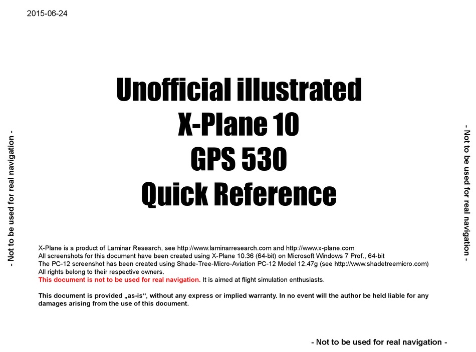 LAMINAR RESEARCH XPLANE 530 QUICK REFERENCE Pdf Download ManualsLib