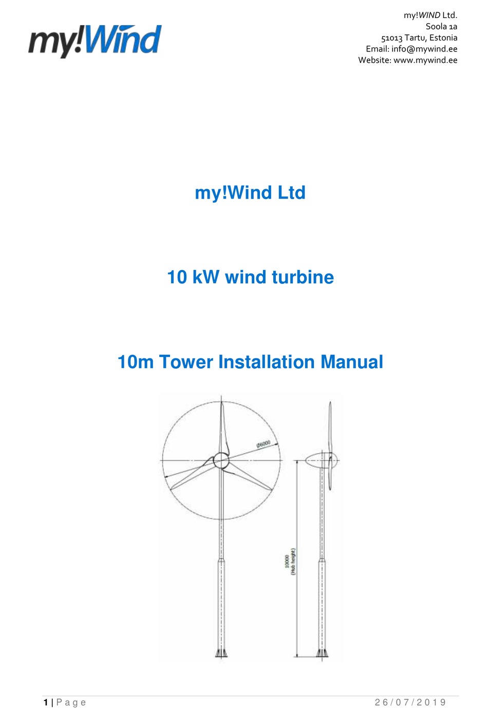 MY!WIND 10 KW WIND TURBINE INSTALLATION MANUAL Pdf Download ManualsLib