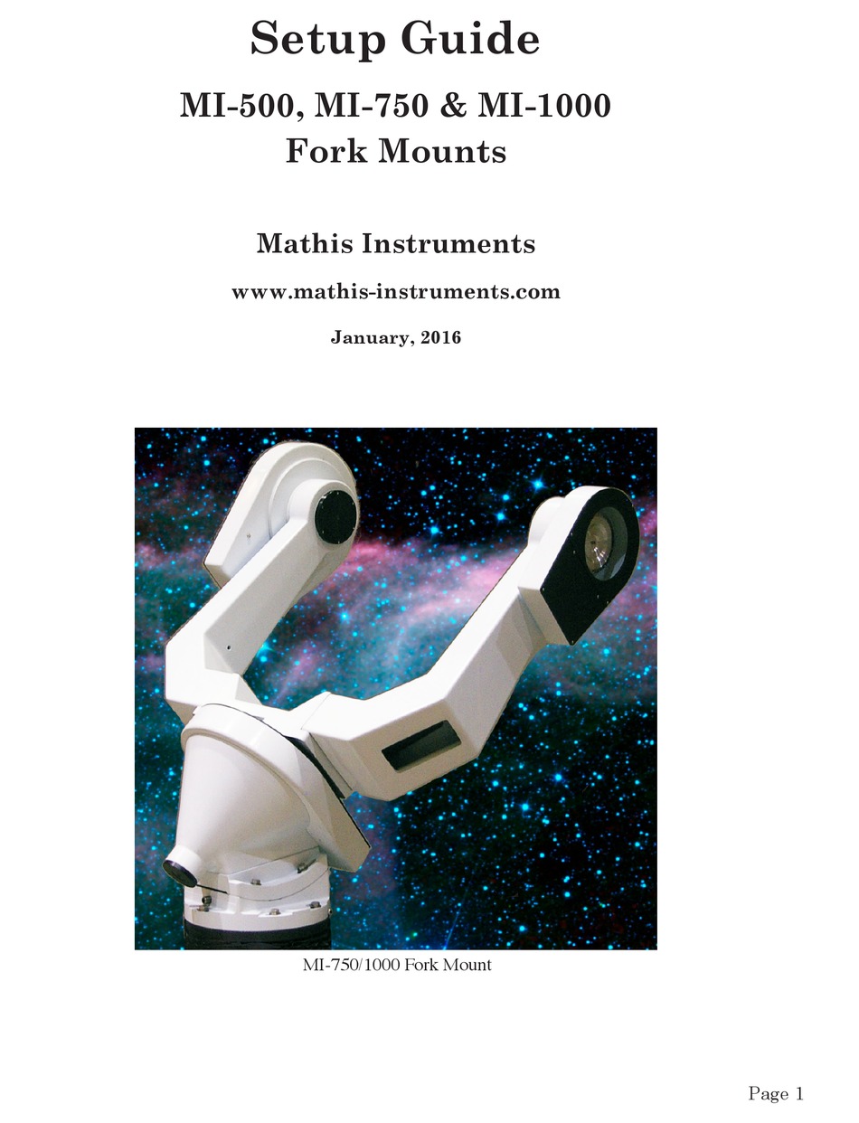 MATHIS INSTRUMENTS MI500 SETUP MANUAL Pdf Download ManualsLib