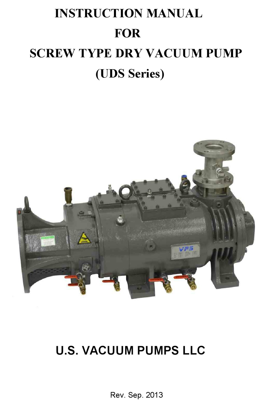 US VACUUM PUMPS UDS SERIES INSTRUCTION MANUAL Pdf Download ManualsLib