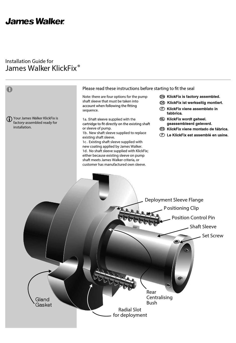 JAMES WALKER KLICKFIX INSTALLATION MANUAL Pdf Download ManualsLib