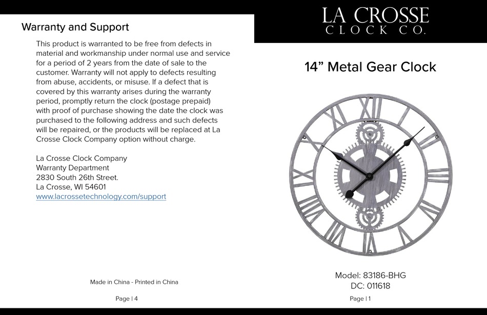LA CROSSE CLOCK 83186BHG MANUAL Pdf Download ManualsLib