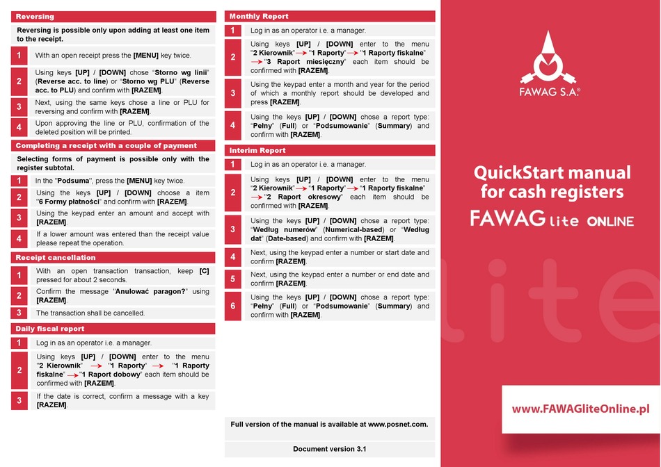 FAWAG S A LITE ONLINE QUICK START MANUAL Pdf Download ManualsLib