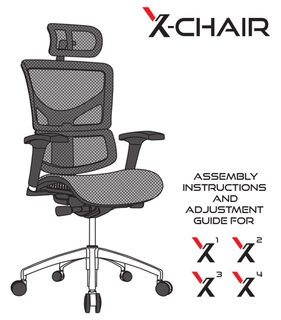 XCHAIR X1 ASSEMBLY INSTRUCTIONS AND ADJUSTMENT MANUAL Pdf Download