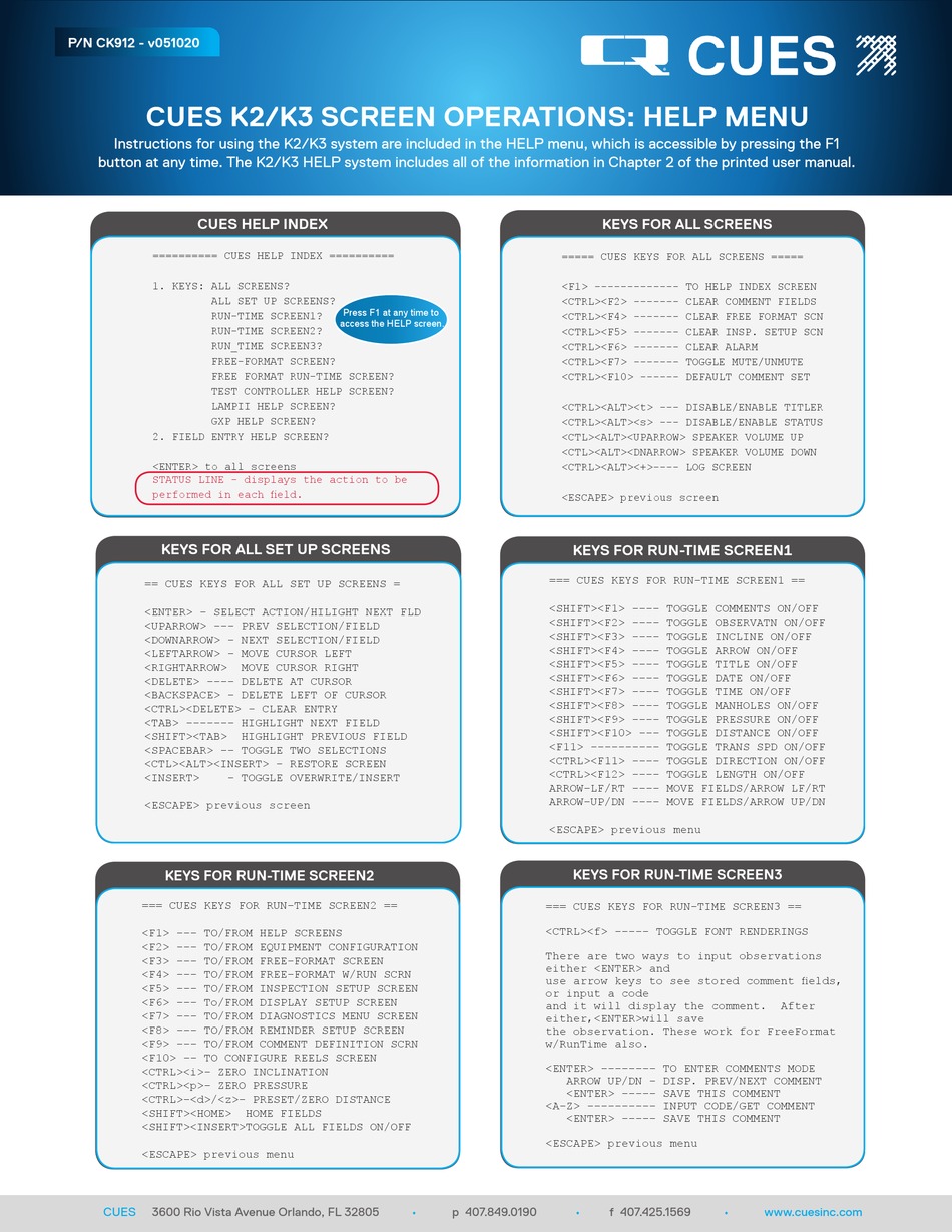 CUES K2 SCREEN OPERATIONS Pdf Download ManualsLib