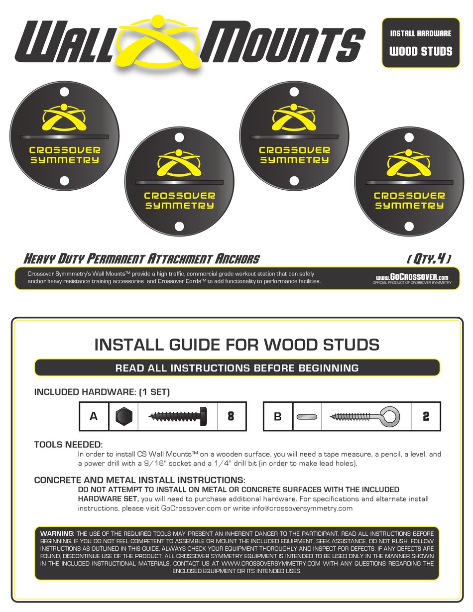 crossover-symmetry-wall-mounts-install-manual-pdf-download-manualslib