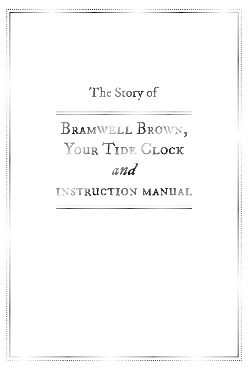 BRAMWELL BROWN TIDE CLOCKS INSTRUCTION MANUAL Pdf Download ManualsLib