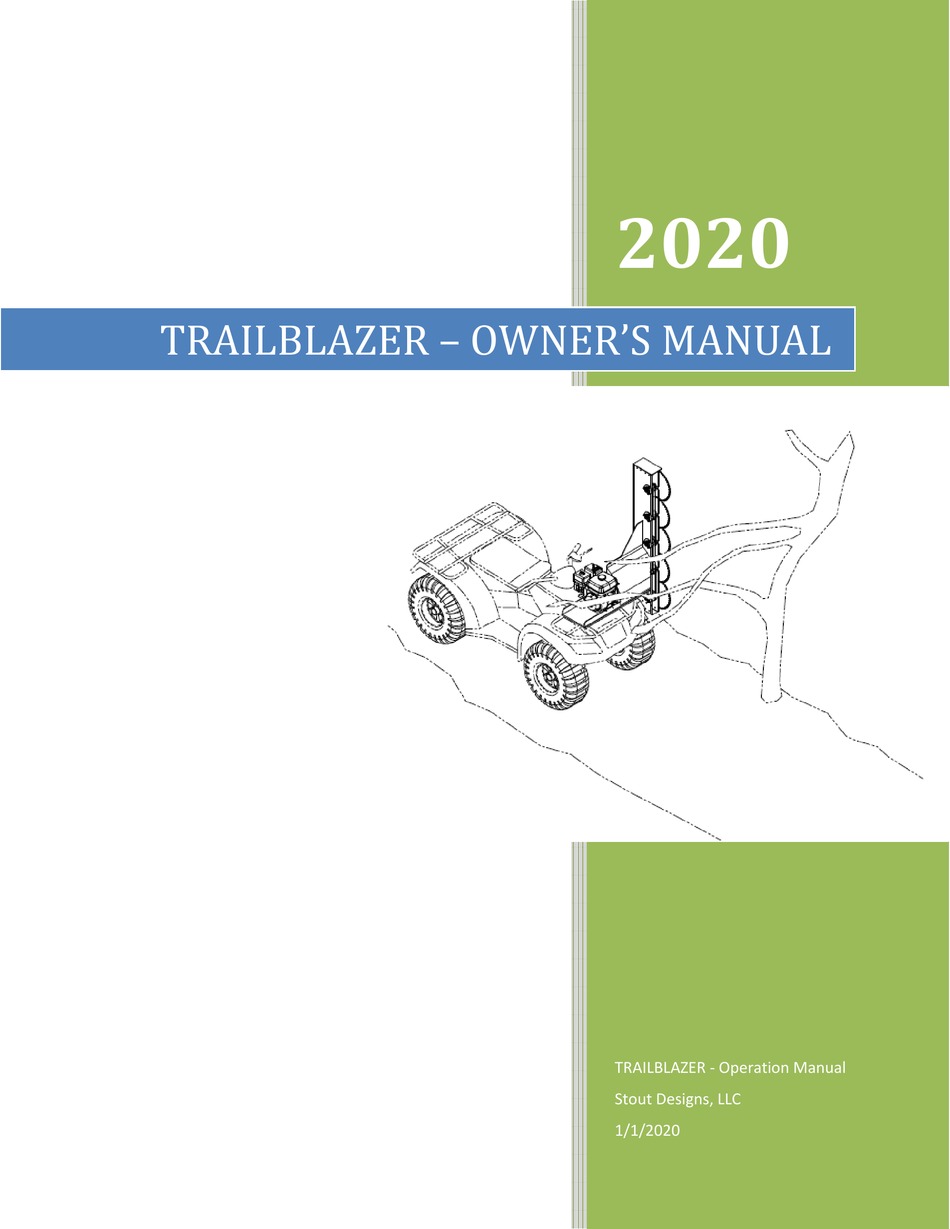 STOUT DESIGNS TRAILBLAZER OPERATION MANUAL Pdf Download ManualsLib