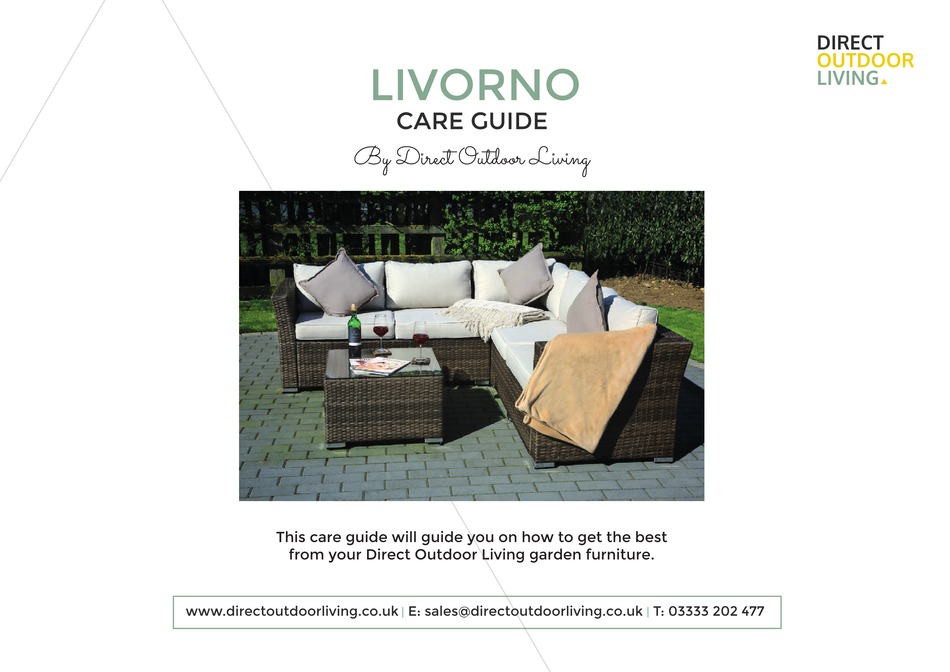 DIRECT OUTDOOR LIVING LIVORNO CARE MANUAL Pdf Download ManualsLib