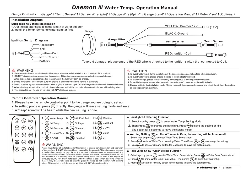 Je-gauge Daemon Iii Operation Manual Pdf Download 