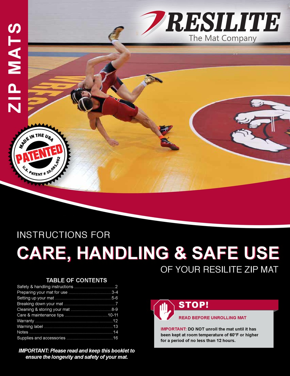 RESILITE ZIP INSTRUCTIONS FOR CARE, HANDLING & SAFE USE Pdf Download