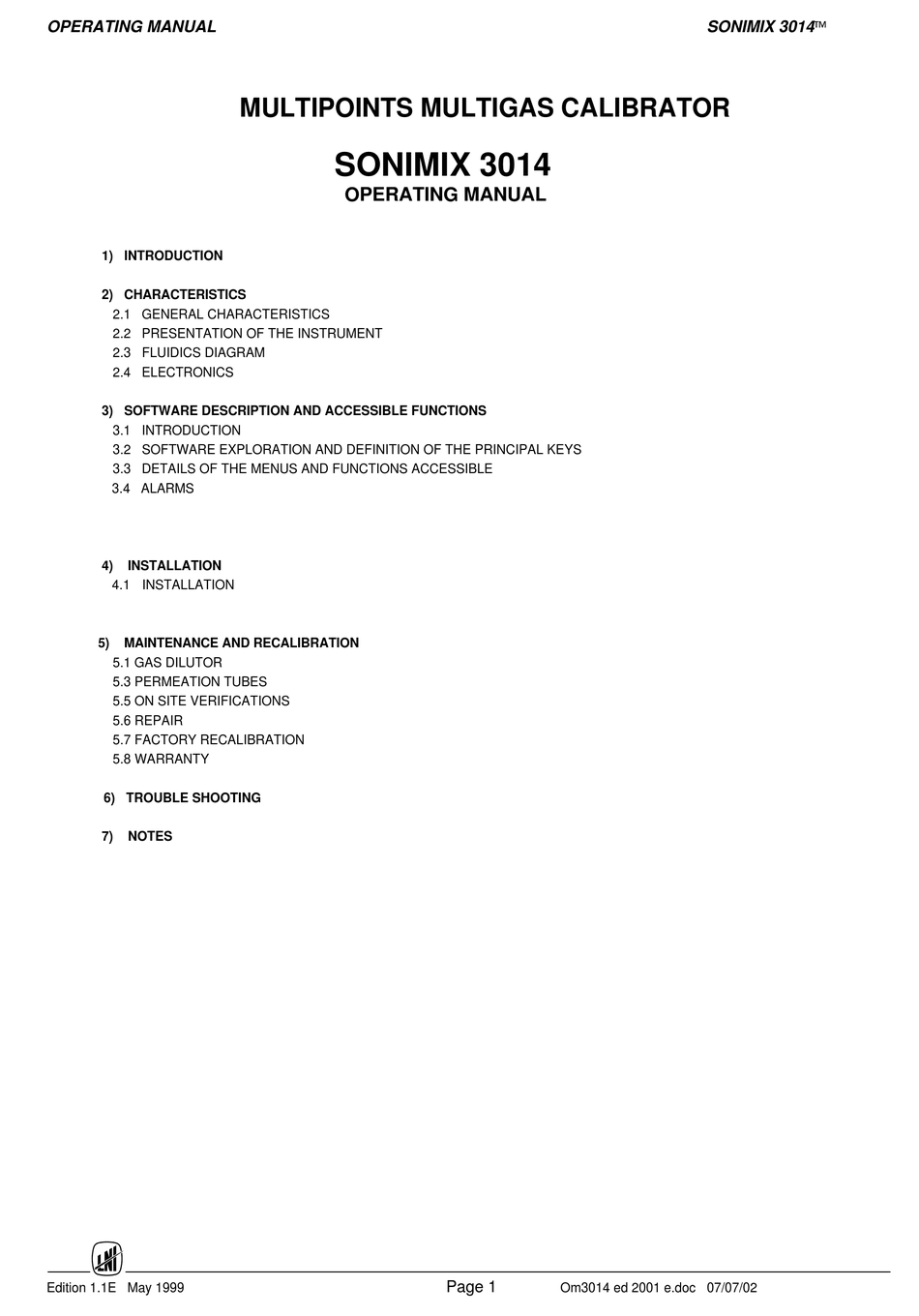 LNI SONIMIX 3014 OPERATING MANUAL Pdf Download ManualsLib