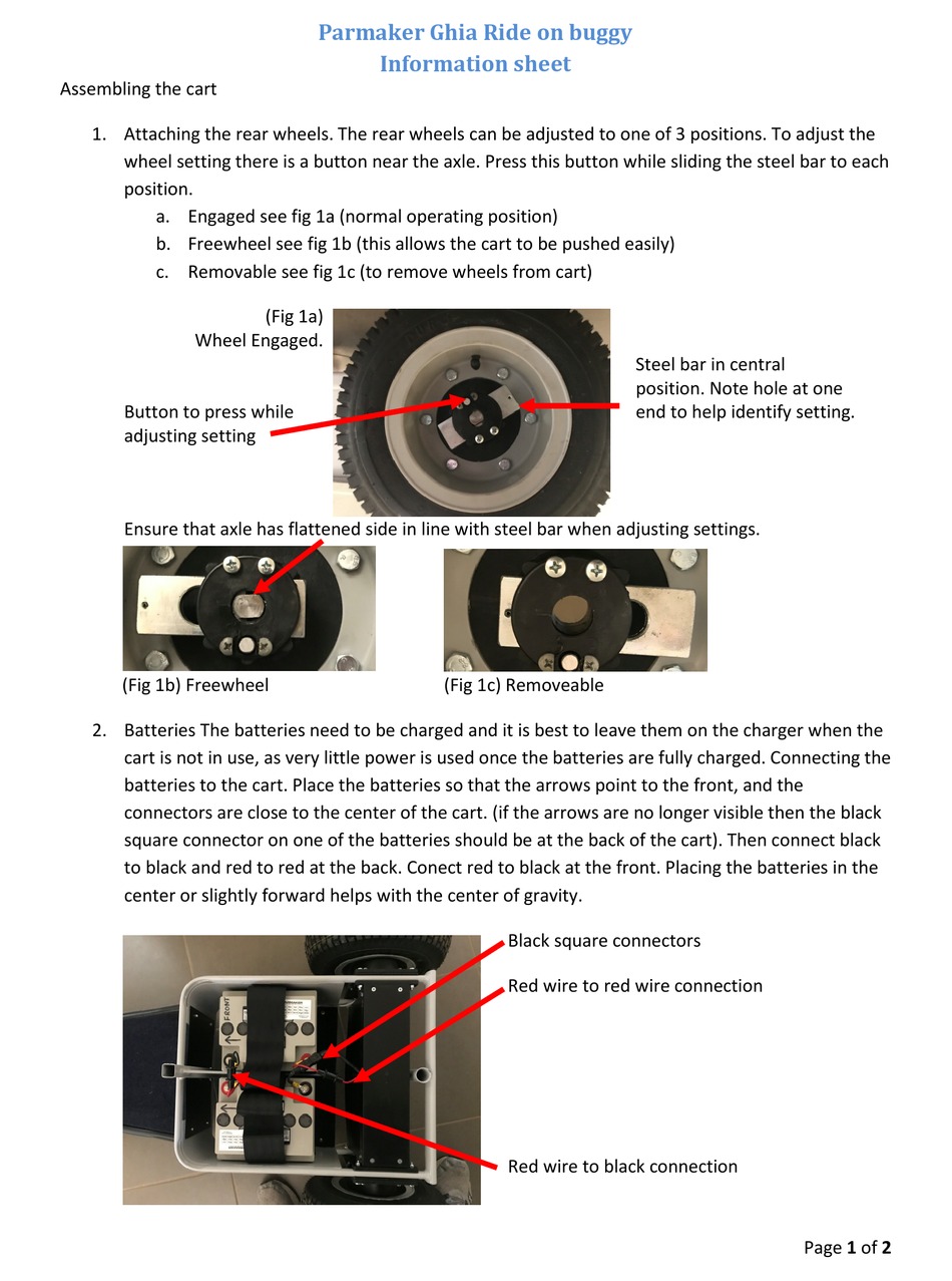 PARMAKER GHIA RIDE ON INFORMATION SHEET Pdf Download ManualsLib