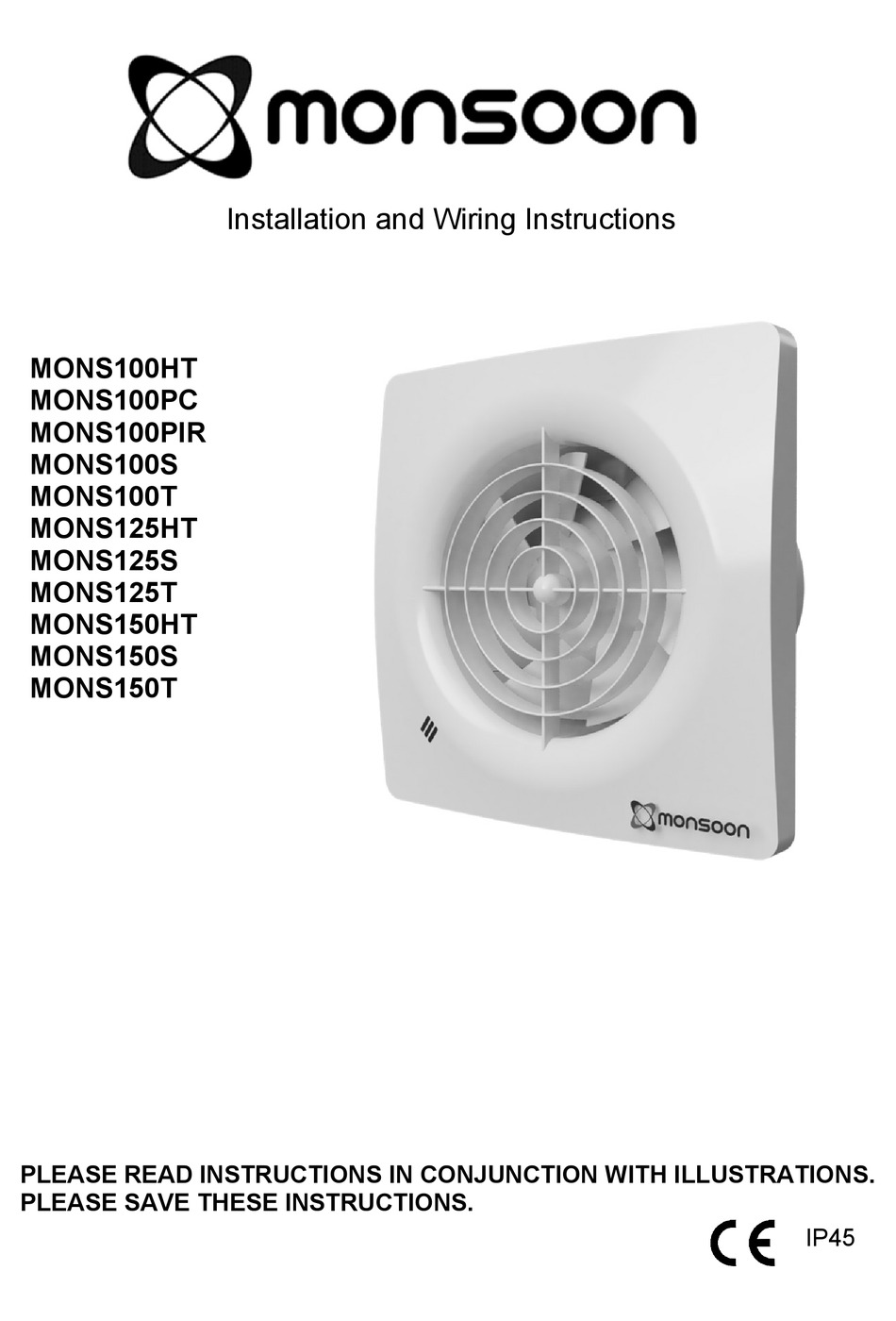 NATIONAL VENTILATION MONSOON MONS100HT INSTALLATION AND WIRING