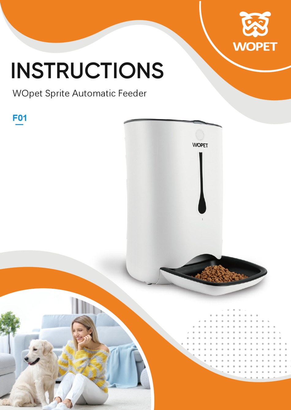 Wopet automatic pet feeder hot sale manual