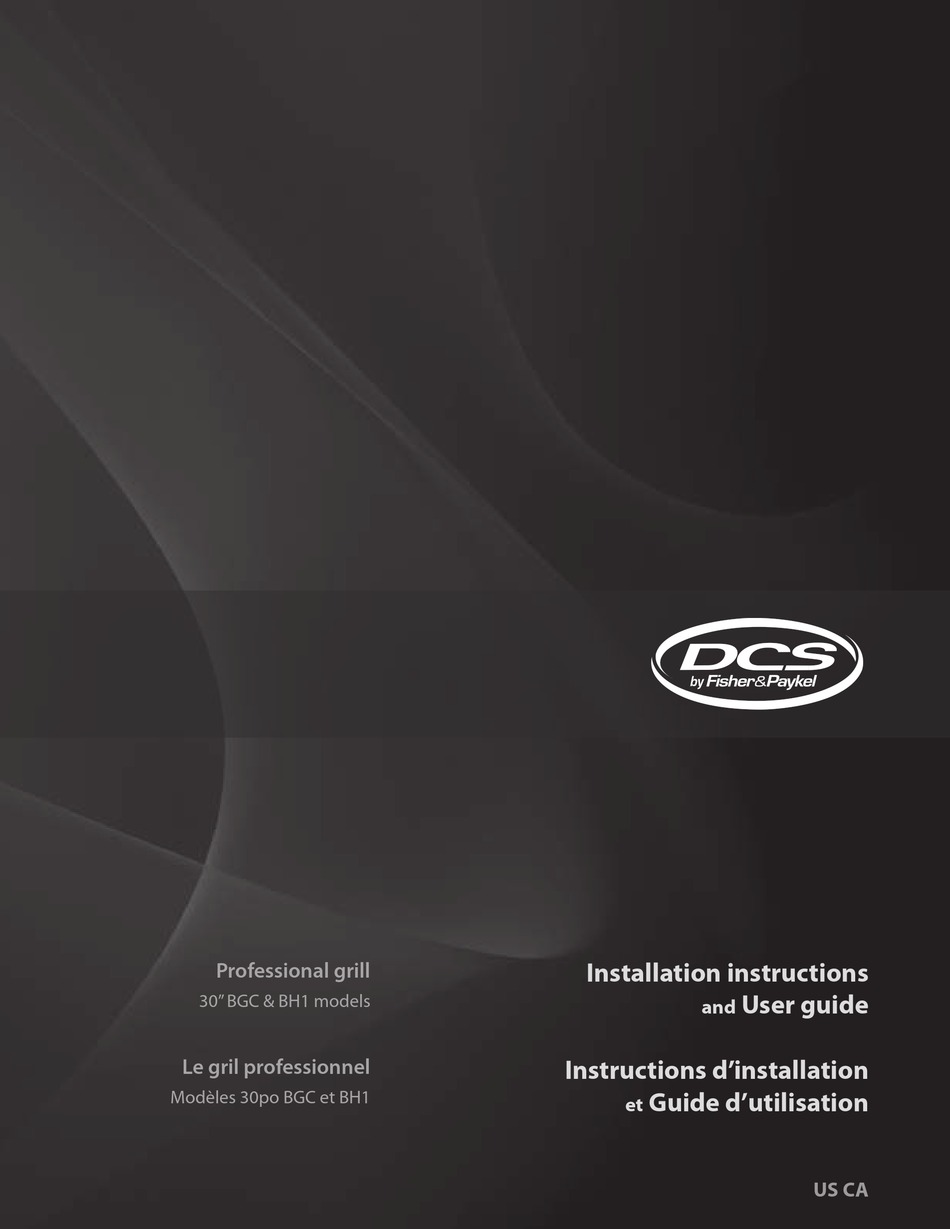 FISHER & PAYKEL DCS BGC SERIES INSTALLATION INSTRUCTIONS AND USER MANUAL Pdf Download ManualsLib