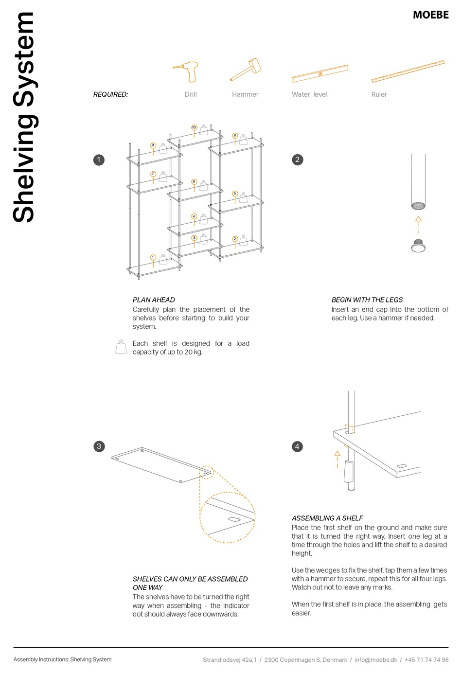MOEBE SHELVING SYSTEM ASSEMBLY INSTRUCTIONS MANUAL Pdf Download