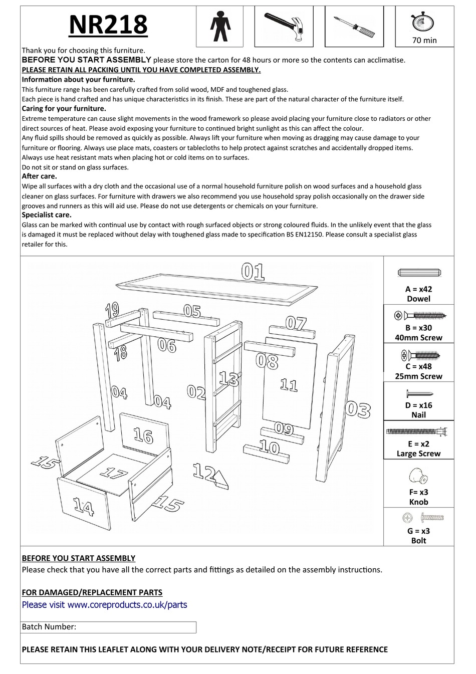 CORE PRODUCTS NAIRN NR218 ASSEMBLY INSTRUCTIONS Pdf Download ManualsLib