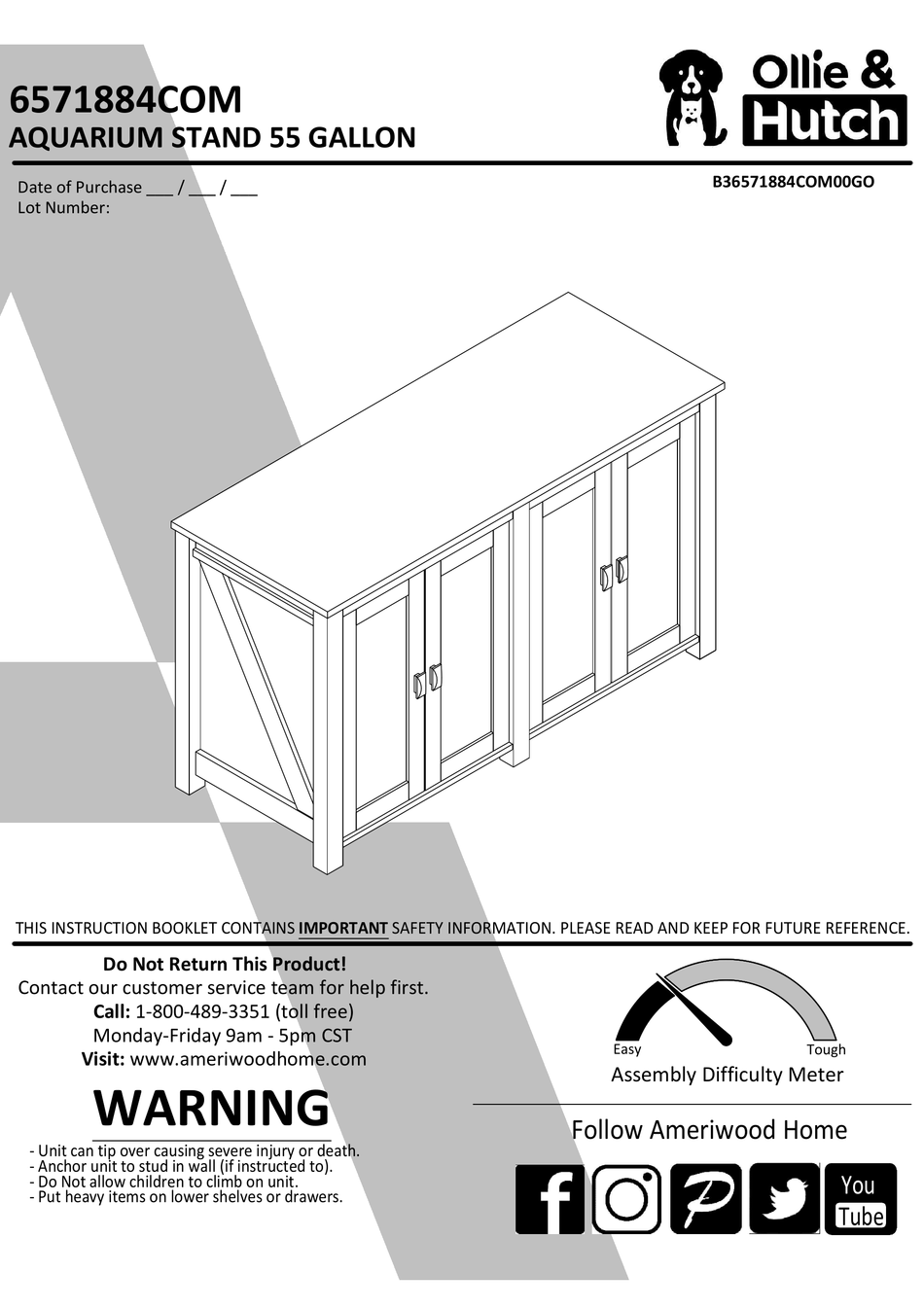 OLLIE & HUTCH ASSEMBLY INSTRUCTIONS MANUAL Pdf Download