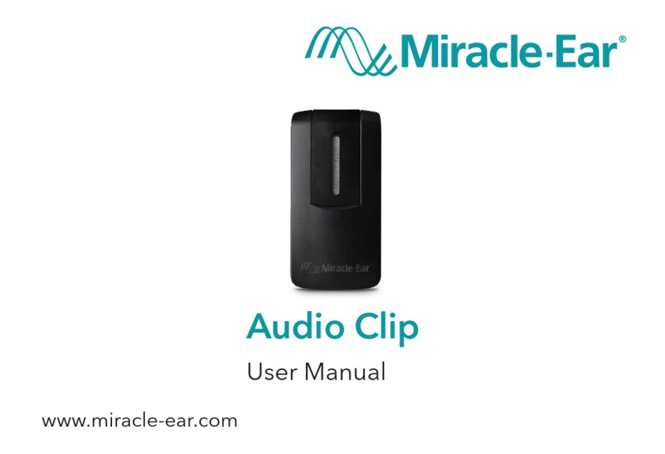 MIRACLEEAR AUDIO CLIP USER MANUAL Pdf Download ManualsLib
