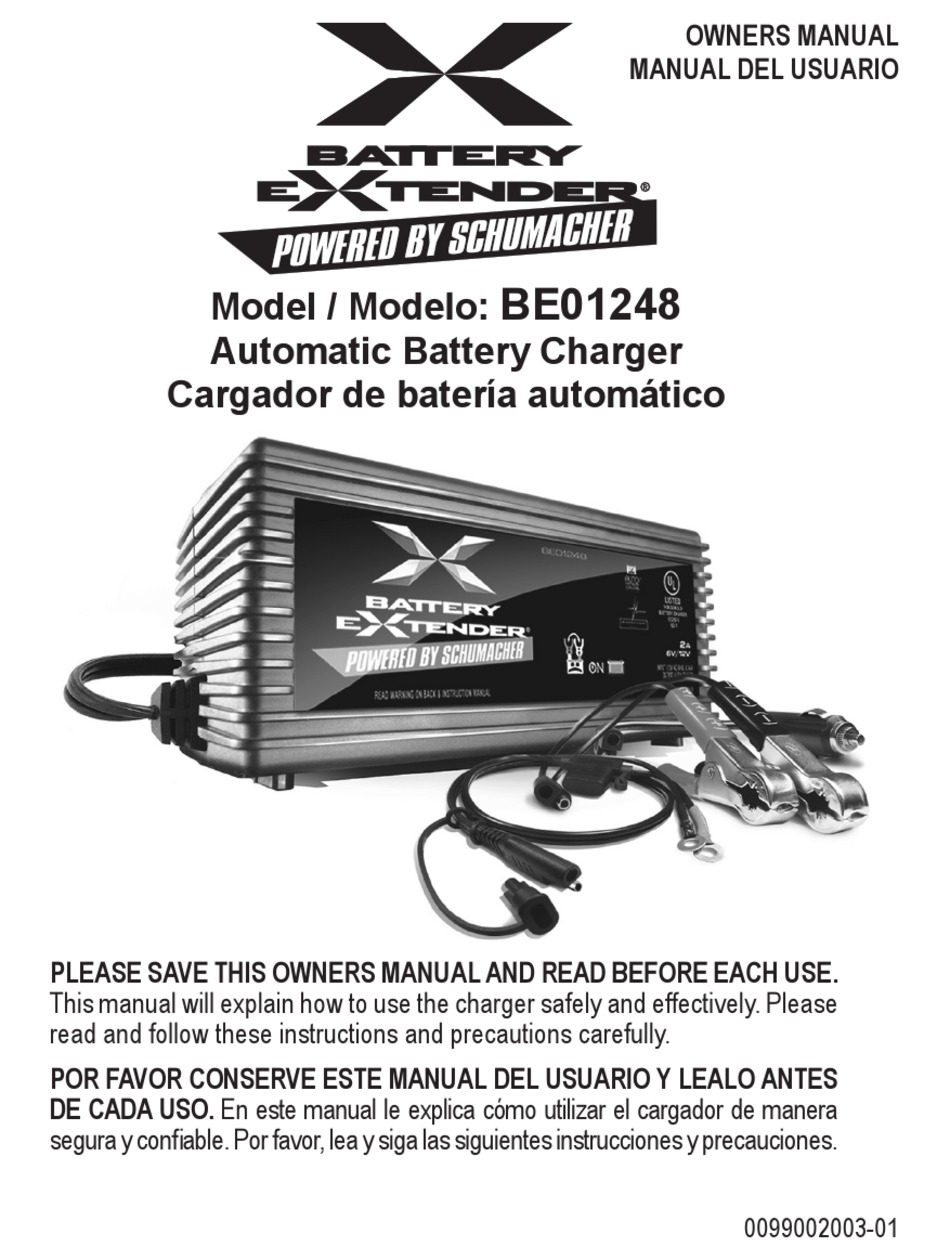 SCHUMACHER BATTERY EXTENDER BE01248 OWNER'S MANUAL Pdf Download
